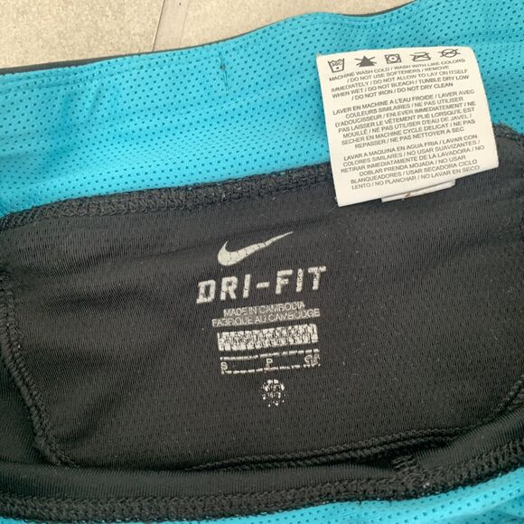 Nike Skinny Running Workout Yoga Leggings Womens Sz S Black Drawstring Tights - Picture 6 of 6